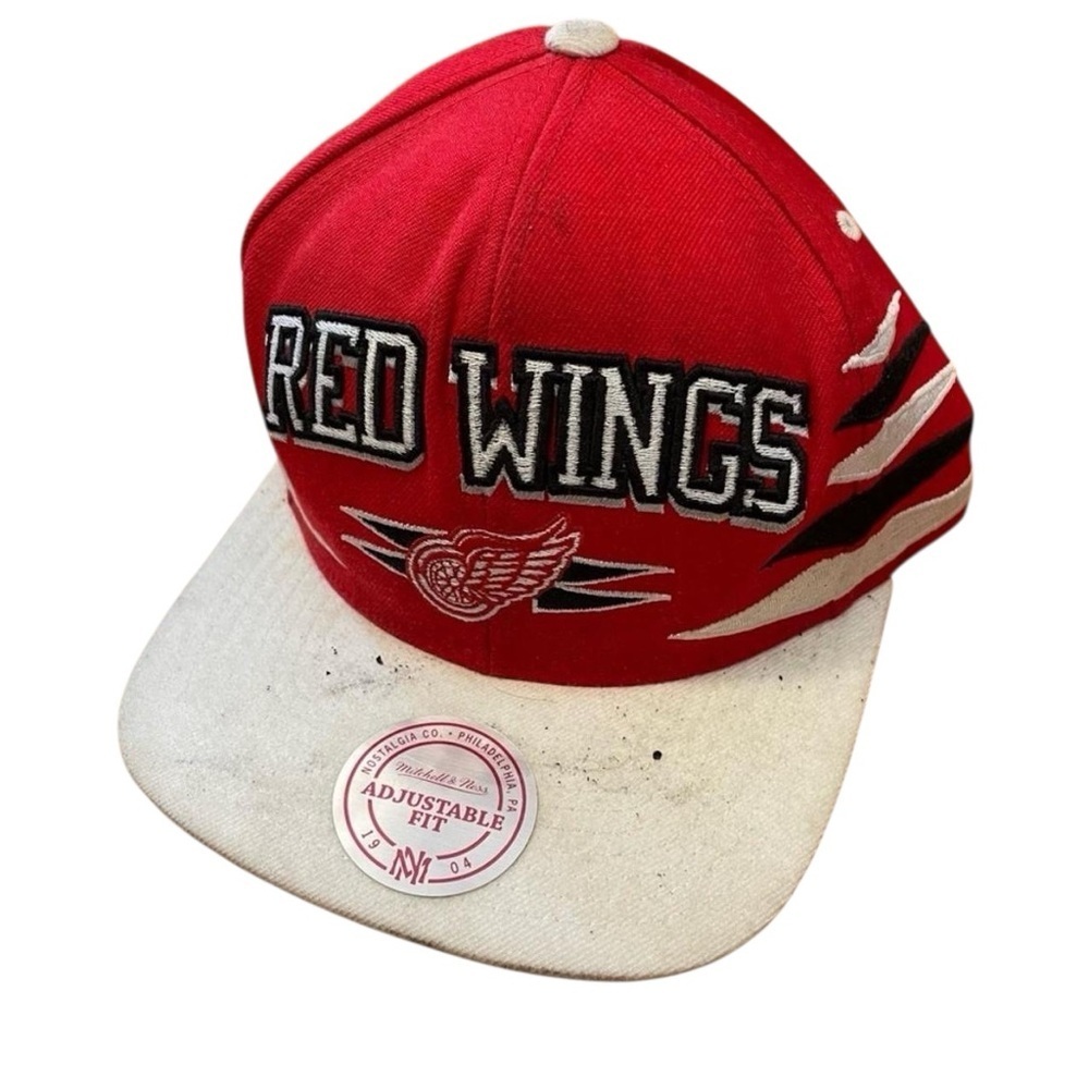 4/$25 Mitchell & Ness Detroit Red Wings NHL Retro Snapback Baseball Cap Hat Wool